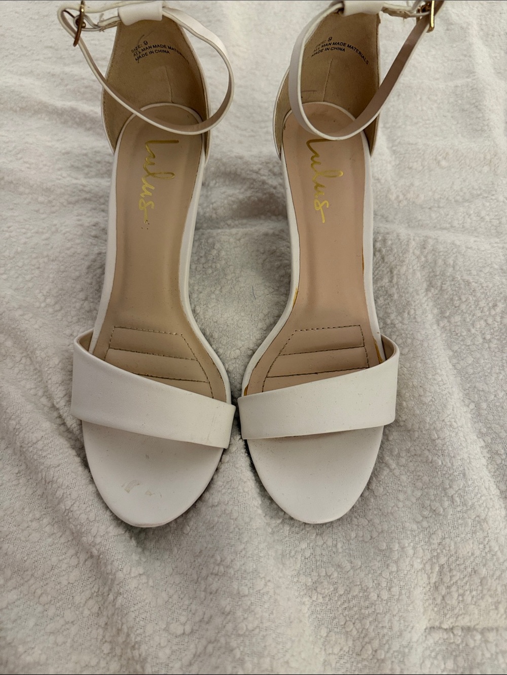 Lulus white strappy heel